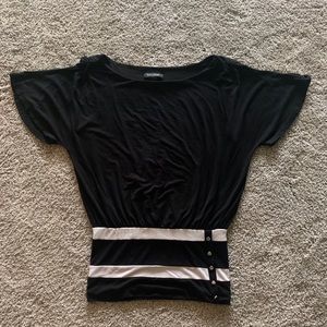 White and Black Banded Shirt